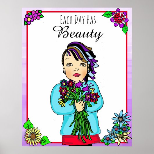 Elke dag heeft Beauty Folk Art Hand Drawn Punk Gir Poster (Voorkant)