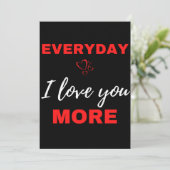 Elke dag hou ik meer van je bedankkaart (Staand voorkant)