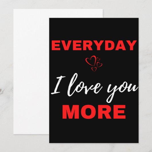 Elke dag hou ik meer van je bedankkaart (Voorkant / Achterkant)