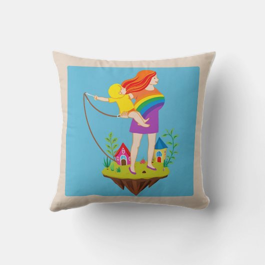 "Elke dag hou ik van je" 3D Mom Keepsake: Personal Kussen (Achterkant)