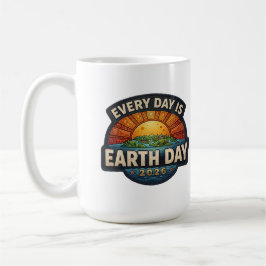 Elke Dag is Aardedag 2026 | Eco Badge Ontwerp Koffiemok