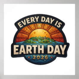 Elke Dag is Aardedag 2026 | Eco Badge Ontwerp Poster