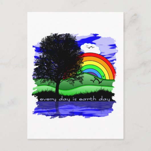 Elke Dag is Aardedag Briefkaart (Voorkant)