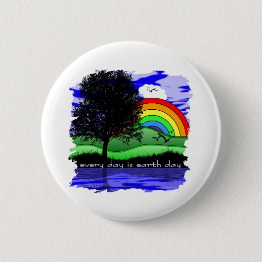 Elke Dag is Aardedag Ronde Button 5,7 Cm (Voorkant)