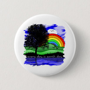 Elke Dag is Aardedag Ronde Button 5,7 Cm