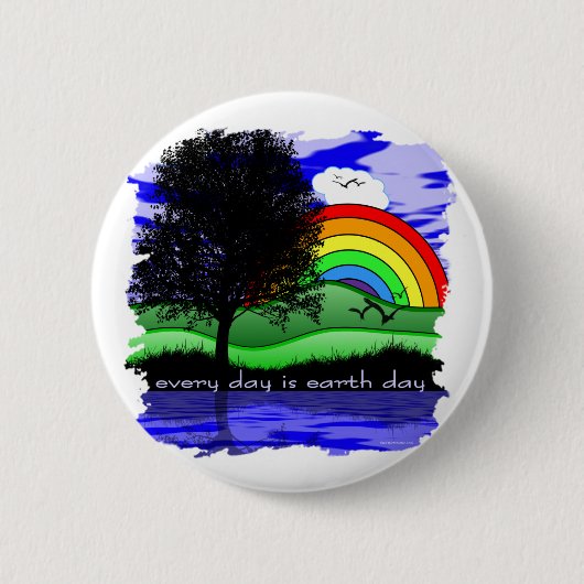 Elke Dag is Aardedag Ronde Button 5,7 Cm (Voorkant)