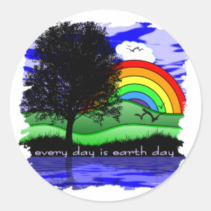 Elke Dag is Aardedag Ronde Sticker