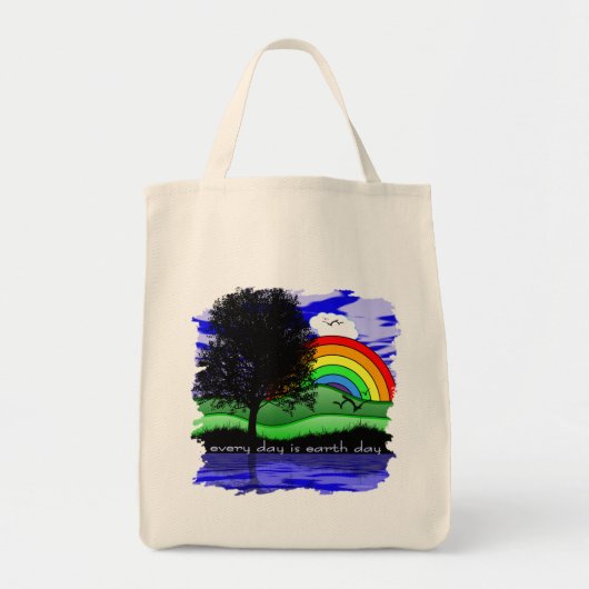 Elke Dag is Aardedag Tote Bag (Voorkant)