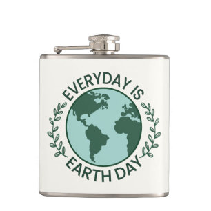 Elke Dag Is Aardedag - Vintage Groen Aarde Liefheb Heupfles