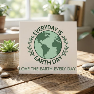 Elke Dag Is Aardedag - Vintage Groene Aarde Liefhe Briefkaart