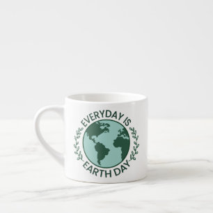 Elke Dag Is Aardedag - Vintage Groene Aarde Liefhe Espresso Kop