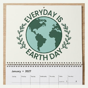 Elke Dag Is Aardedag - Vintage Groene Aarde Liefhe Kalender