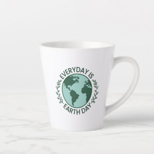 Elke Dag Is Aardedag - Vintage Groene Aarde Liefhe Latte Mok