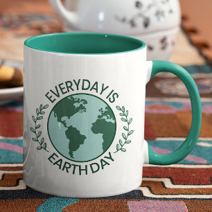 Elke Dag Is Aardedag - Vintage Groene Aarde Liefhe Mok