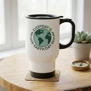 Elke Dag Is Aardedag - Vintage Groene Aarde Liefhe Reisbeker