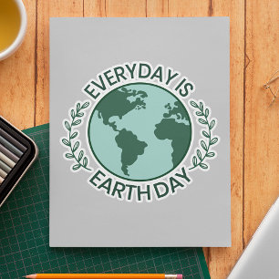 Elke Dag Is Aardedag - Vintage Groene Aarde Liefhe Sticker