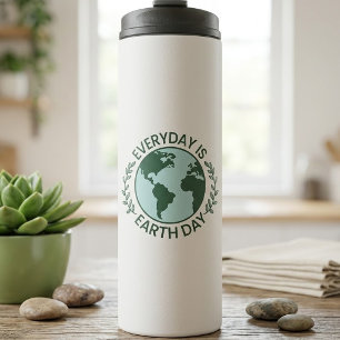 Elke Dag Is Aardedag - Vintage Groene Aarde Liefhe Thermosbeker