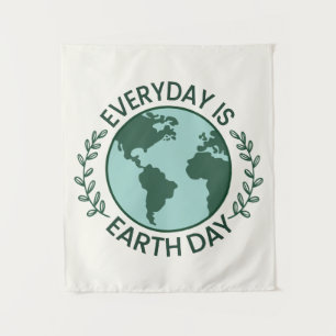 Elke Dag Is Aardedag - Vintage Groene Aarde Liefhe Wandkleed