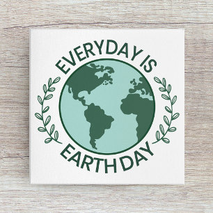 Elke Dag Is Aardedag - Vintage Groene Aardeliefheb Canvas Afdruk