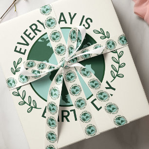 Elke Dag Is Aardedag - Vintage Groene Aardeliefheb Satijnen Lint