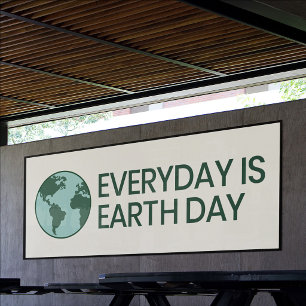 Elke Dag Is Aardedag - Vintage Groene Aardeliefheb Spandoek