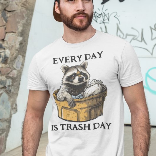 Elke Dag is Afvaldag Wasbeer T-shirt