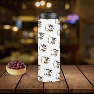 Elke dag is beter met koffie grappig citaatpatroon thermosbeker