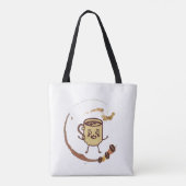 Elke dag is beter met koffie Grappige koffie Quote Tote Bag (Achterkant)