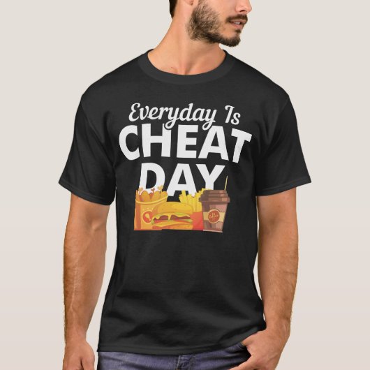 Elke dag is Cheat Day Food Gift T-shirt (Voorkant)