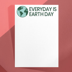 Elke Dag Is Dag Van De Aarde - Vintage Groene Aard Briefpapier