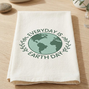Elke Dag Is Dag Van De Aarde - Vintage Groene Aard Servet