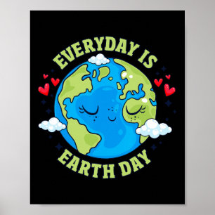 Elke dag is de Dag van de Aarde Dag Milieudag Poster