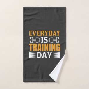 Elke dag is de dag waarop de gym-oefening wordt ge handdoek
