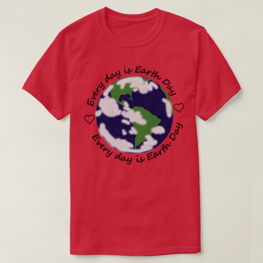 Elke dag is Earth Day Eco Hearts T-shirt (Design voorkant)
