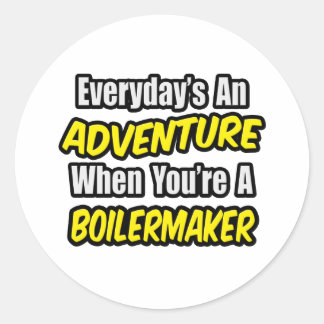 Elke dag is een avontuur .. cv ronde sticker