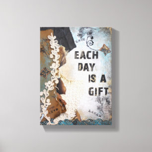 Elke dag is een cadeau Afdrukken Canvas