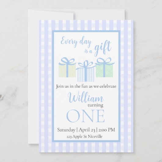 Elke dag is een cadeau jongen verjaardag uitnodige kaart (Voorkant)