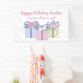 Elke dag is een cadeau verjaardagsbanner spandoek (Insitu)