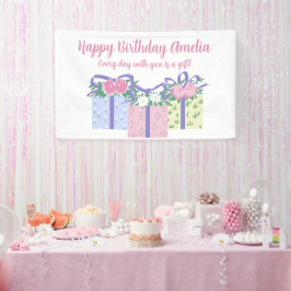 Elke dag is een cadeau verjaardagsbanner spandoek