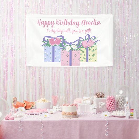 Elke dag is een cadeau verjaardagsbanner spandoek (Feest)