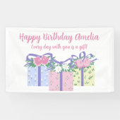 Elke dag is een cadeau verjaardagsbanner spandoek (Horizontaal)