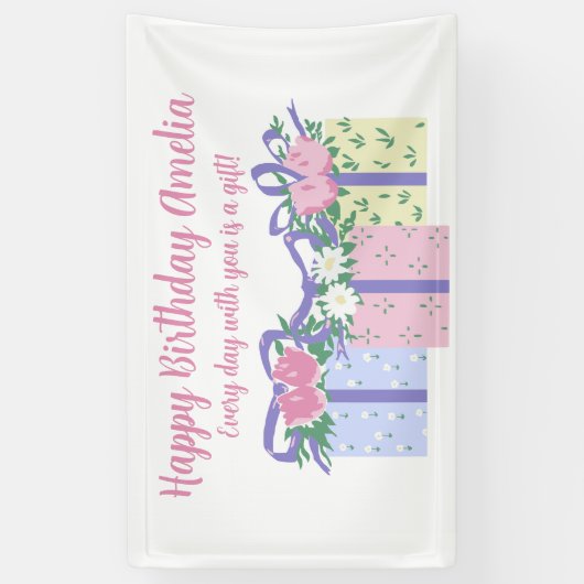 Elke dag is een cadeau verjaardagsbanner spandoek (Verticaal)