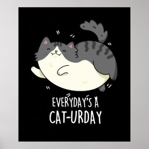 Elke dag is een Cat-urday grappige kat woordspelin Poster