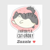 Elke dag is een Cat-urday grappige kat woordspelin Sticker (Vel)