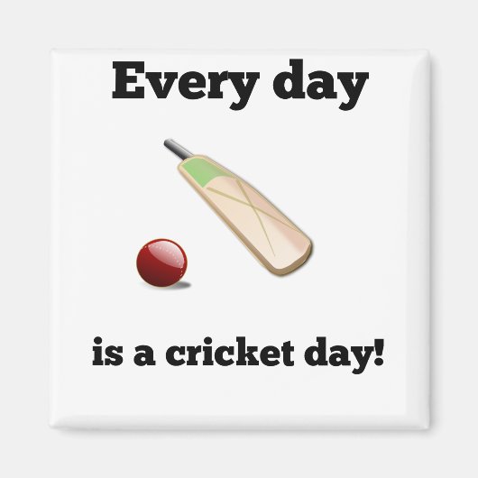 Elke dag is een cricketdag magneet (Voorkant)