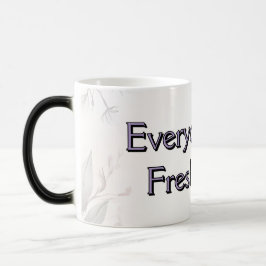 Elke dag is een frisse start bloemenontwerp magische mok