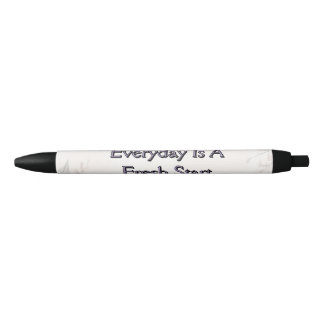 Elke dag is een frisse start bloemenontwerp zwarte inkt pen