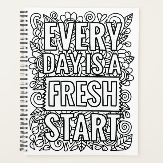 Elke dag is een frisse start - Kleur je eigen Planner (Voorkant)