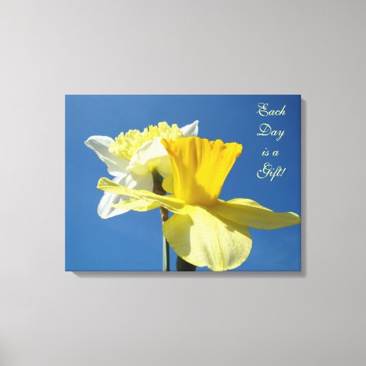 Elke dag is een geschenk! Lente canvas kunst Narci (Voorkant)