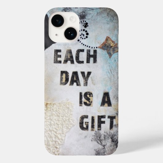 Elke dag is een Gift Mixed Media Quote Case-Mate iPhone Case (Achterkant)